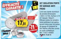 Outiror Kit isolation porte de garage anti froid offre