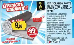 Outiror Kit isolation porte de service-anti froid anti courant d'air offre