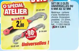 Outiror Set de 2 clés universelles du 9mm au 32 mm offre