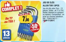 Outiror KINZO JEU DE CLÉS ALLEN TORX offre