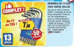 Outiror KINZO ENSEMBLE DE 13 CLÉS TORX offre