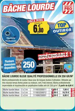 Outiror Bâche lourde blue qualite professionelle offre
