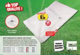 Outiror Bâche translucide en 160gr/m², avec oeillets offre