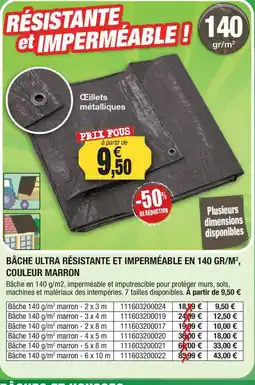 Outiror Bâche ultra résistante et imperméable offre