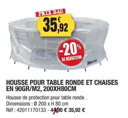 Outiror RIBILAND Housse pour table ronde et chaises offre