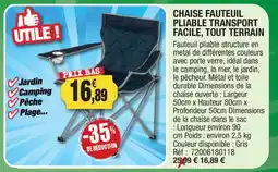 Outiror CHAISE FAUTEUIL PLIABLE offre