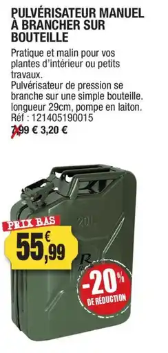 Outiror Pulvérisateur manuel à brancher sur bouteille offre