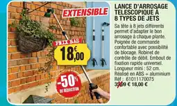 Outiror LANCE D'ARROSAGE TELESCOPIQUE À 8 TYPES DE JETS offre