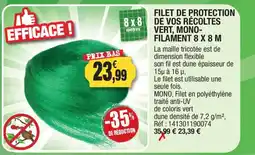 Outiror FILET DE PROTECTION DE VOS RÉCOLTES offre
