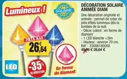 Outiror SOLAIRE DÉCORATION SOLAIRE ANIMÉE DIAM offre