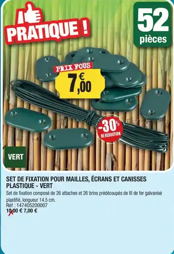 SET DE FIXATION POUR MAILLES, ÉCRANS ET CANISSES