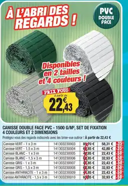 Outiror CANISSE DOUBLE FACE PVC offre