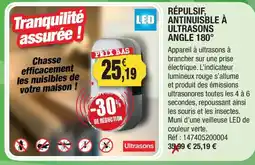 Outiror RÉPULSIF ANTINUISIBLE À ULTRASONS offre