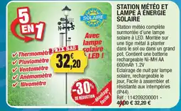 Outiror SOLAIRE Station météo et lampe à énergie solaire offre