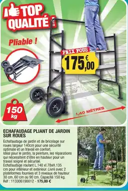 Outiror Echafaudage pliant de jardin sur roues offre
