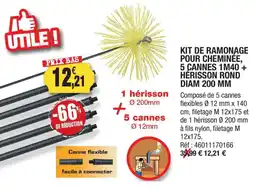 Outiror Kit de ramonage pour cheminée + hérisson rond diam 200 mm offre