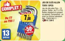 Outiror JEU DE CLÉS ALLEN TORX 13PCS offre