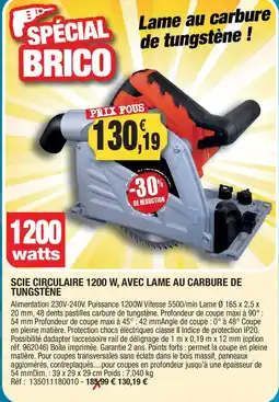 Outiror SCIE CIRCULAIRE 1200 W offre