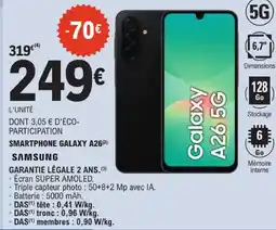 E.Leclerc Samsung smartphone galaxy a26 5g offre