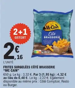 E.Leclerc Mc cain frites surgelées côté brasserie offre
