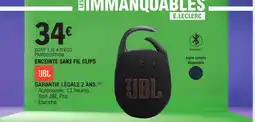 E.Leclerc Jbl enceinte sans fil clips offre