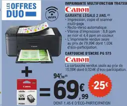E.Leclerc Canon imprimante multifonction tr47551 offre