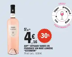 E.Leclerc Estandon aop côteaux varois en provence vin rosé lumière offre