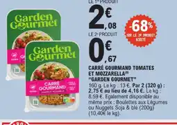 E.Leclerc Garden gourmet carré gourmand tomates et mozzarella offre