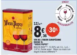E.Leclerc Vieux papes vin de l'union européenne rouge 5l offre