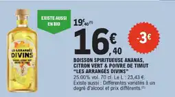 E.Leclerc Les arrangés divins boisson spiritueuse ananas, citron vert & poivre de timut offre