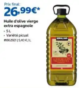 Costco Kirkland - huile d'olive vierge extra espagnole offre