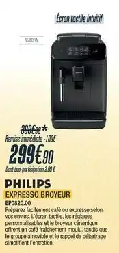 Proxi Confort Philips - expresso broyeur ep082200 offre