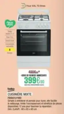 Extra Cuisinière mixte offre