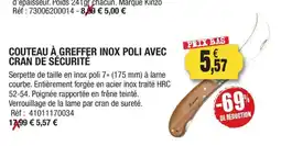 Outiror Couteau à greffer inox poli avec cran de sécurité offre