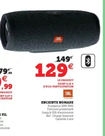 Super U Enceinte Nomade offre