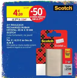 Intermarché Hyper Scotch recharges ruban crystal 25 m x 19 mm offre