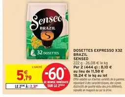 Intermarché Hyper Senseo dosettes expresso x32 brazil offre
