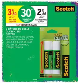 Intermarché Hyper Scotch 2 bâtons de colle classic 21g offre