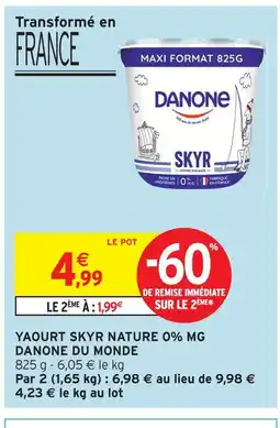 Intermarché Hyper Danone du monde yaourt skyr nature 0% mg offre