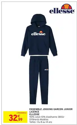 Intermarché Hyper Ellesse ensemble jogging garçon junior licence offre