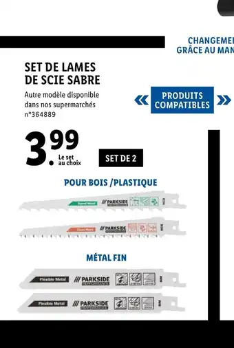 Lidl Set De Lames De Scie Sabre offre