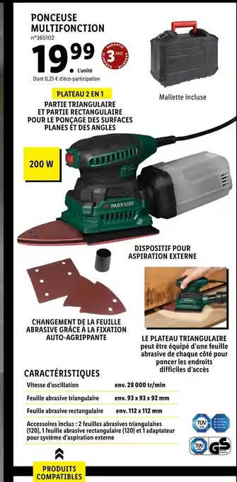Lidl Ponceuse Multifonction offre
