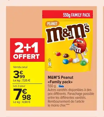 Carrefour Market M&M'S Peanut Family Pack offre