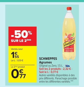 Carrefour Market Schweppes Agrumes offre