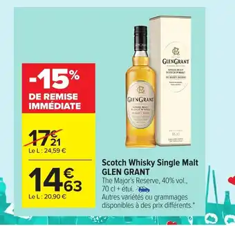 Carrefour Market Scotch Whisky Single Malt Glen Grant offre