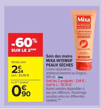 Carrefour Market Soin Des Mains Mixa Intensif Peaux Sèches offre