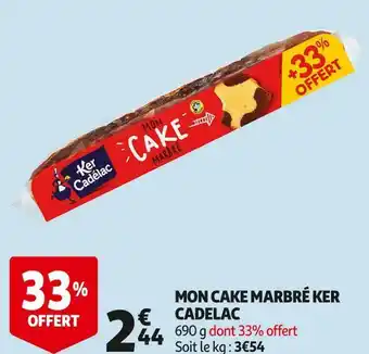 Auchan Ker cadelac mon cake marbré offre
