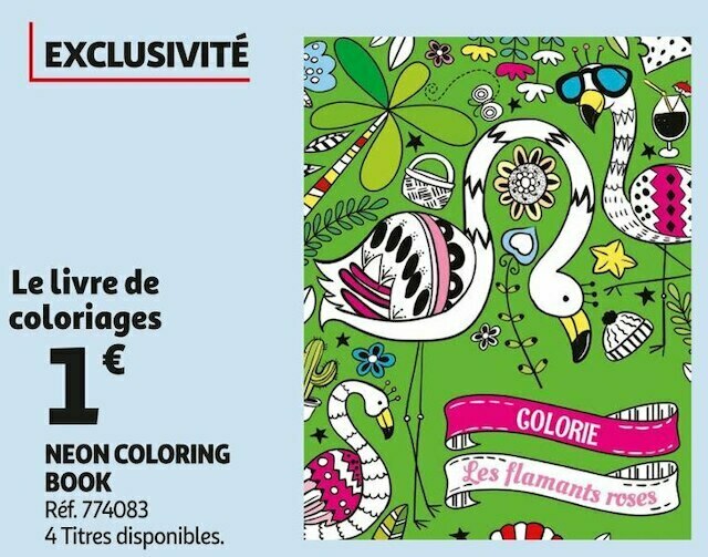 Promo Neon coloring book chez Auchan