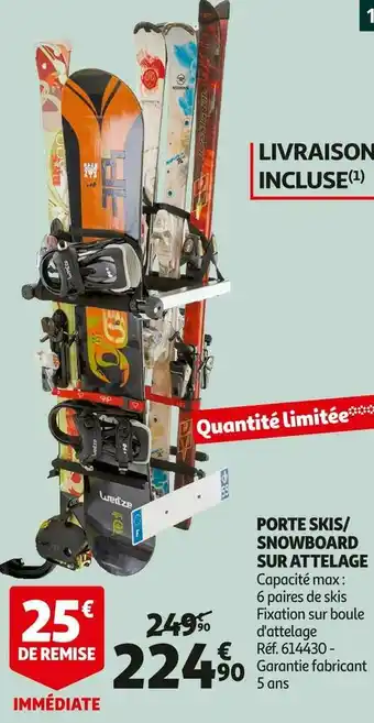 Porte skis/ snowboard sur attelage