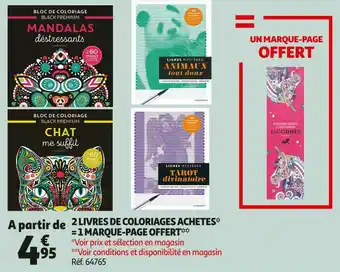 Auchan 2 livres de coloriages achetes* = 1 marque-page offert offre